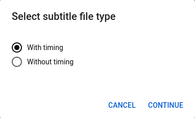 An image saying "Select File Type" with the options of "With timing" or "without timing"