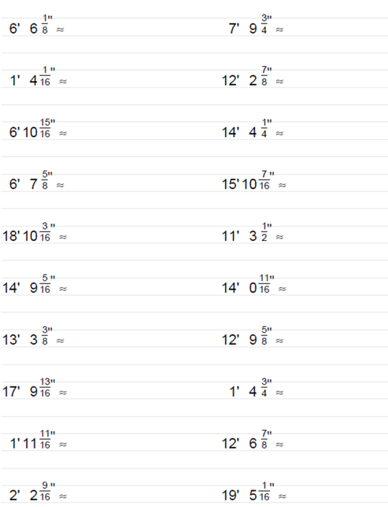 Math Checkup Convert Feet and Inches to Decimal Feet Carpentry