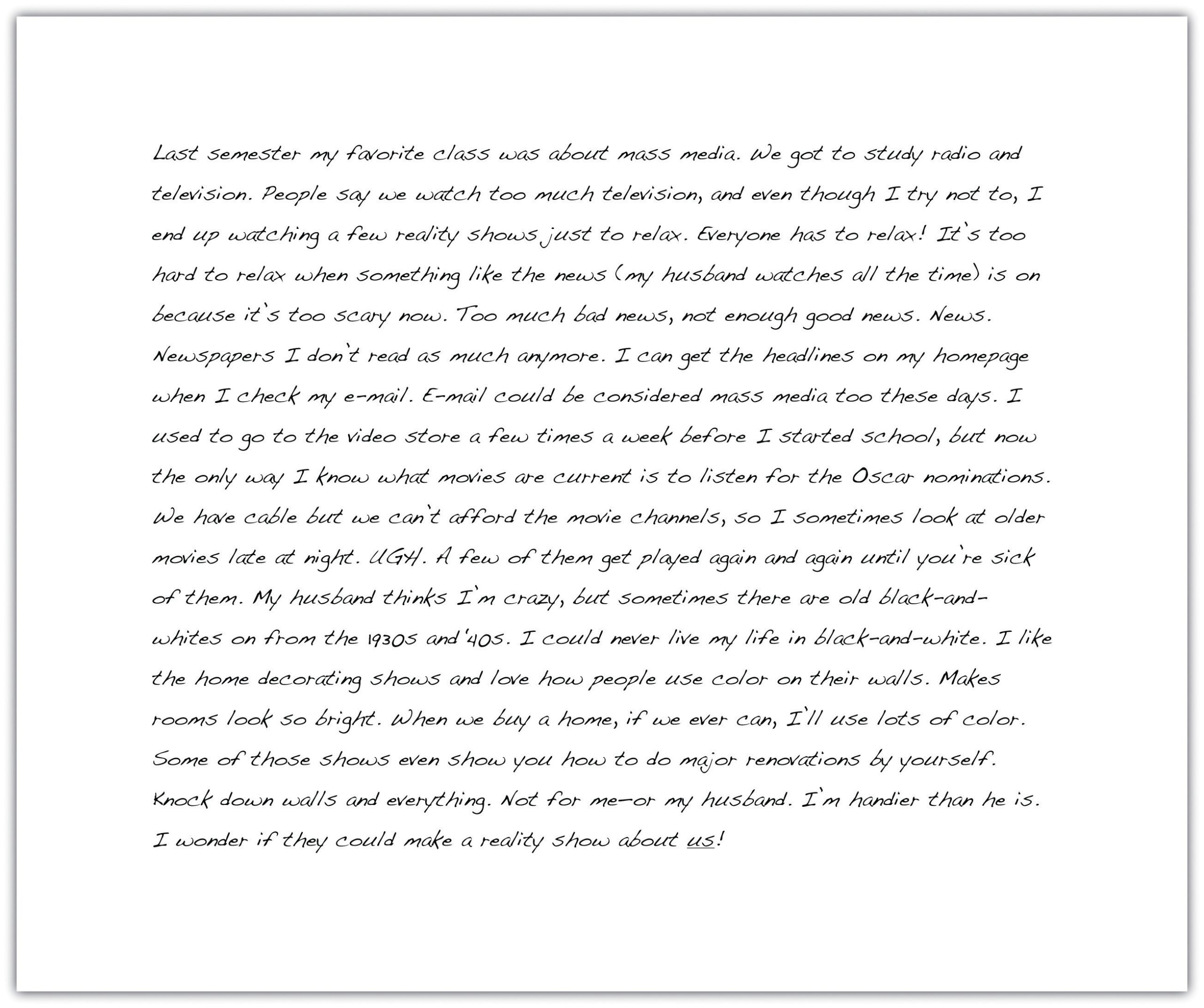 Freewriting Example