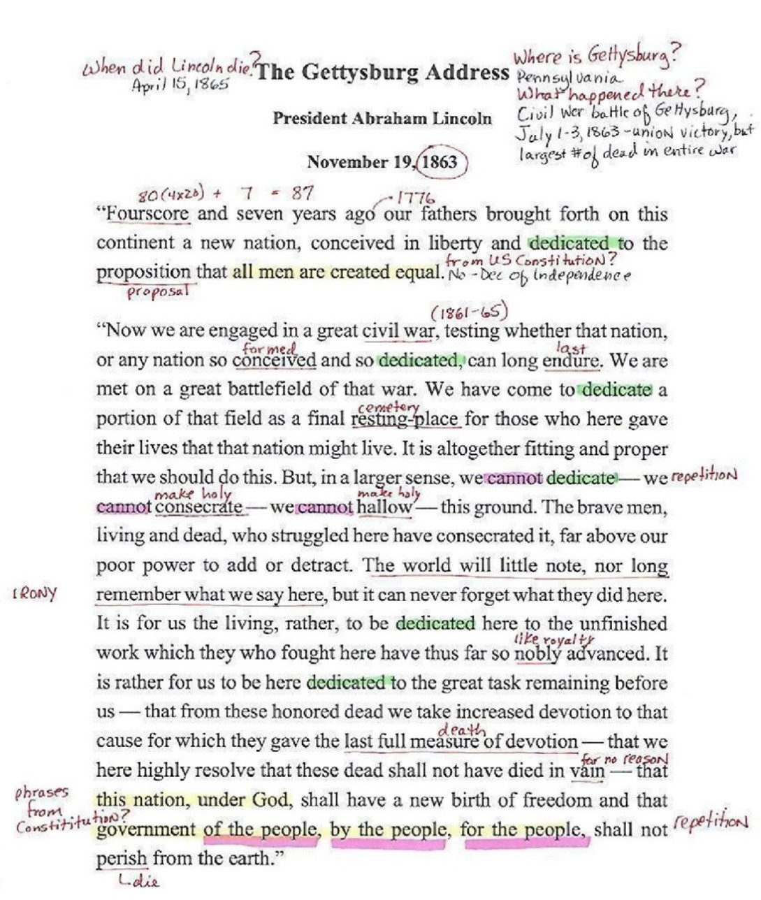 Gettysburg Annotation