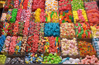Different types of candy