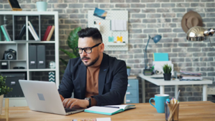 Man on Internet at Work