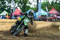 Riding a dirtbike