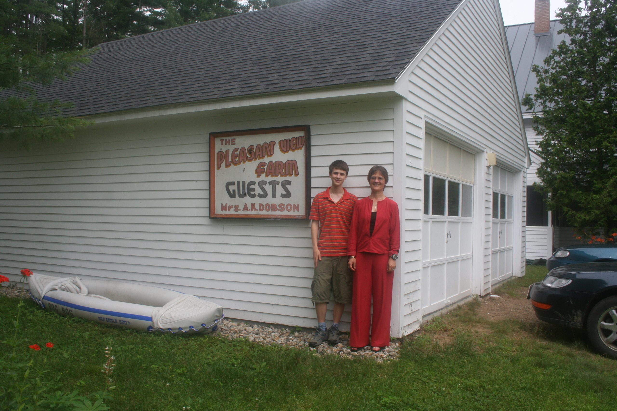 A new Pleasant View building with Sheryl and 3rd generation Hubbard Brook researcher David