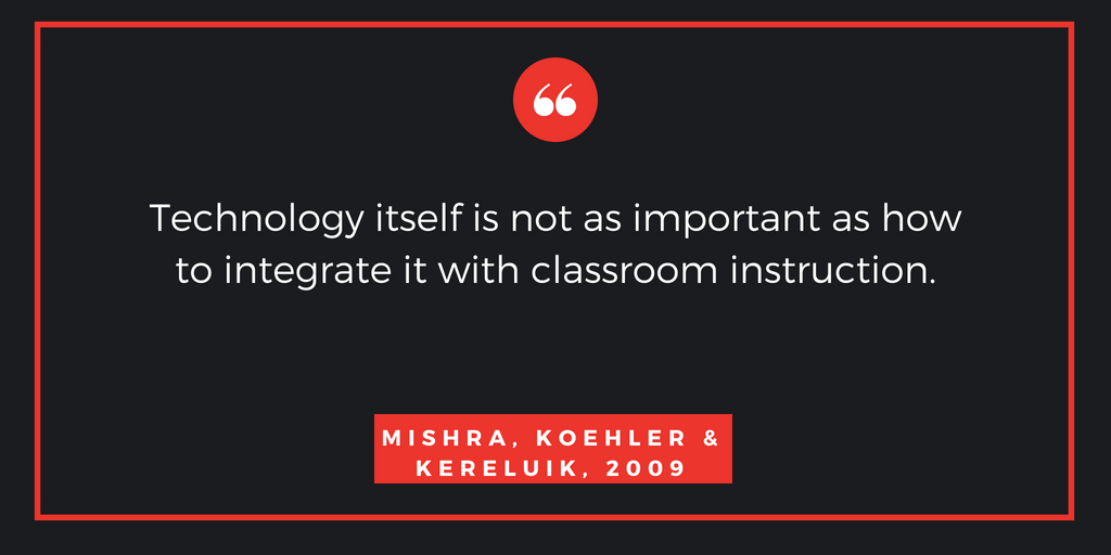 Technology itself is not as important as how to integrate it with classroom instruction.