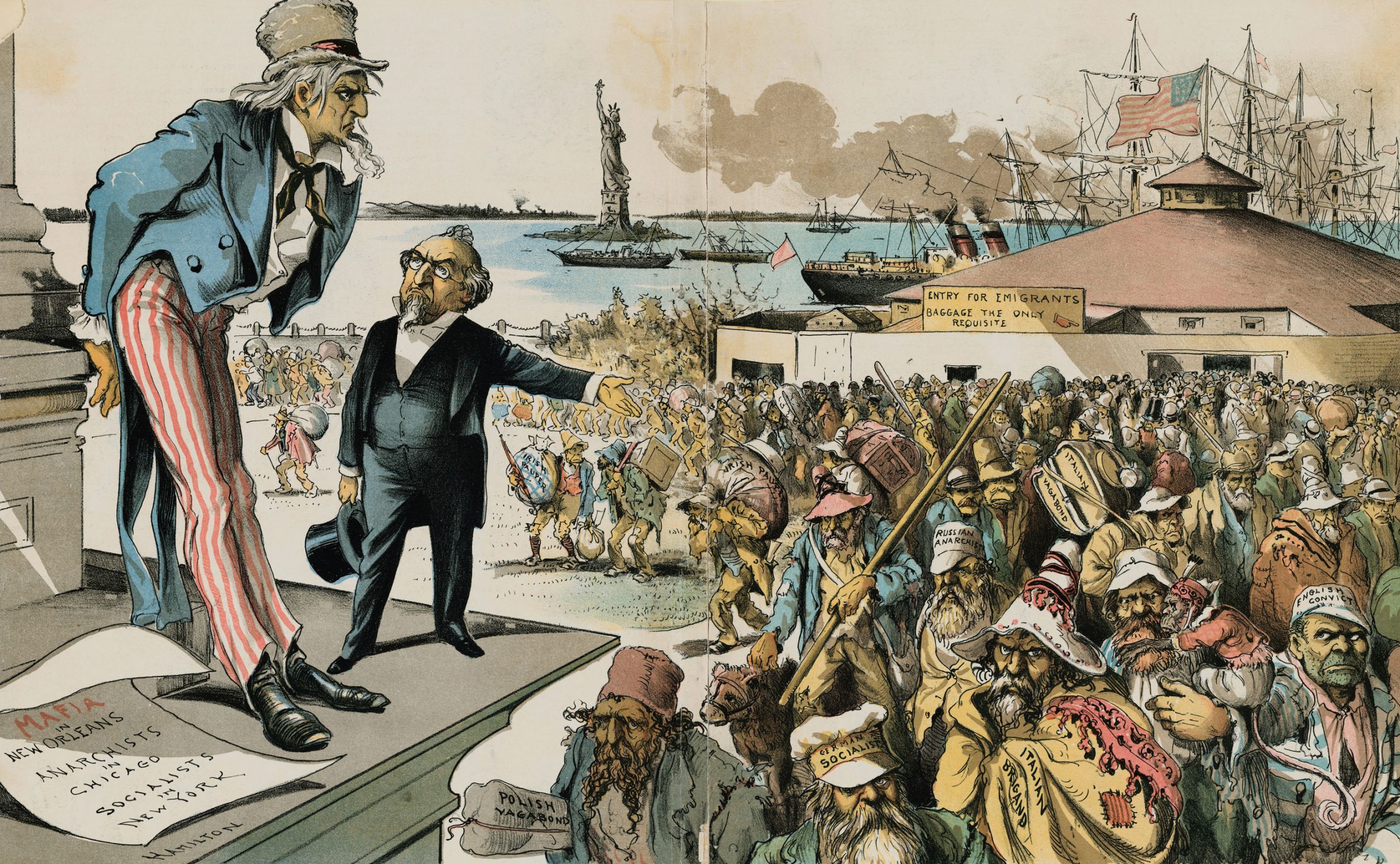 Image of IMMIGRATION CARTOON. - Earlier Immigrants, Mostly Irish