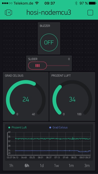 Blynk auf dem iPhone, Foto HoSi