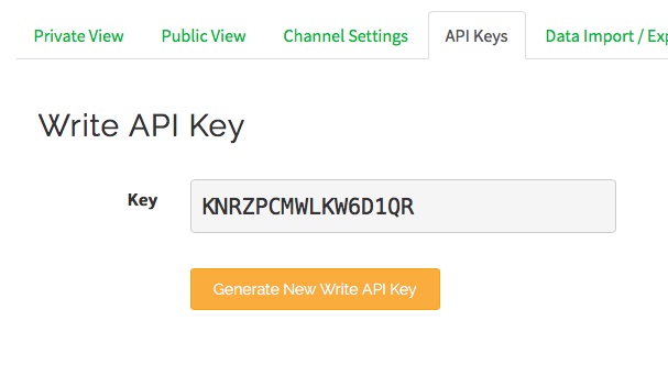 ThingSpeak API Keys