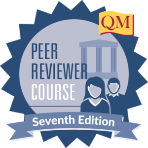 Quality Matters Peer Reviewer Course Credly badge.