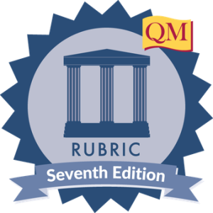 Applying the QM Rubric Credly badge.