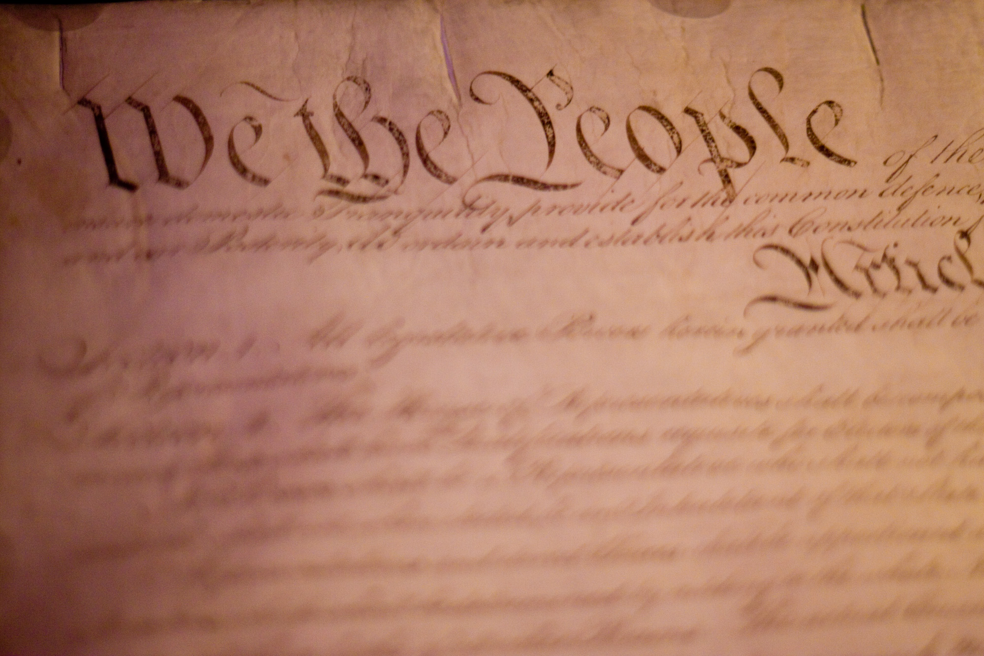 Color photograph of The Constitution of the United States - Preamble