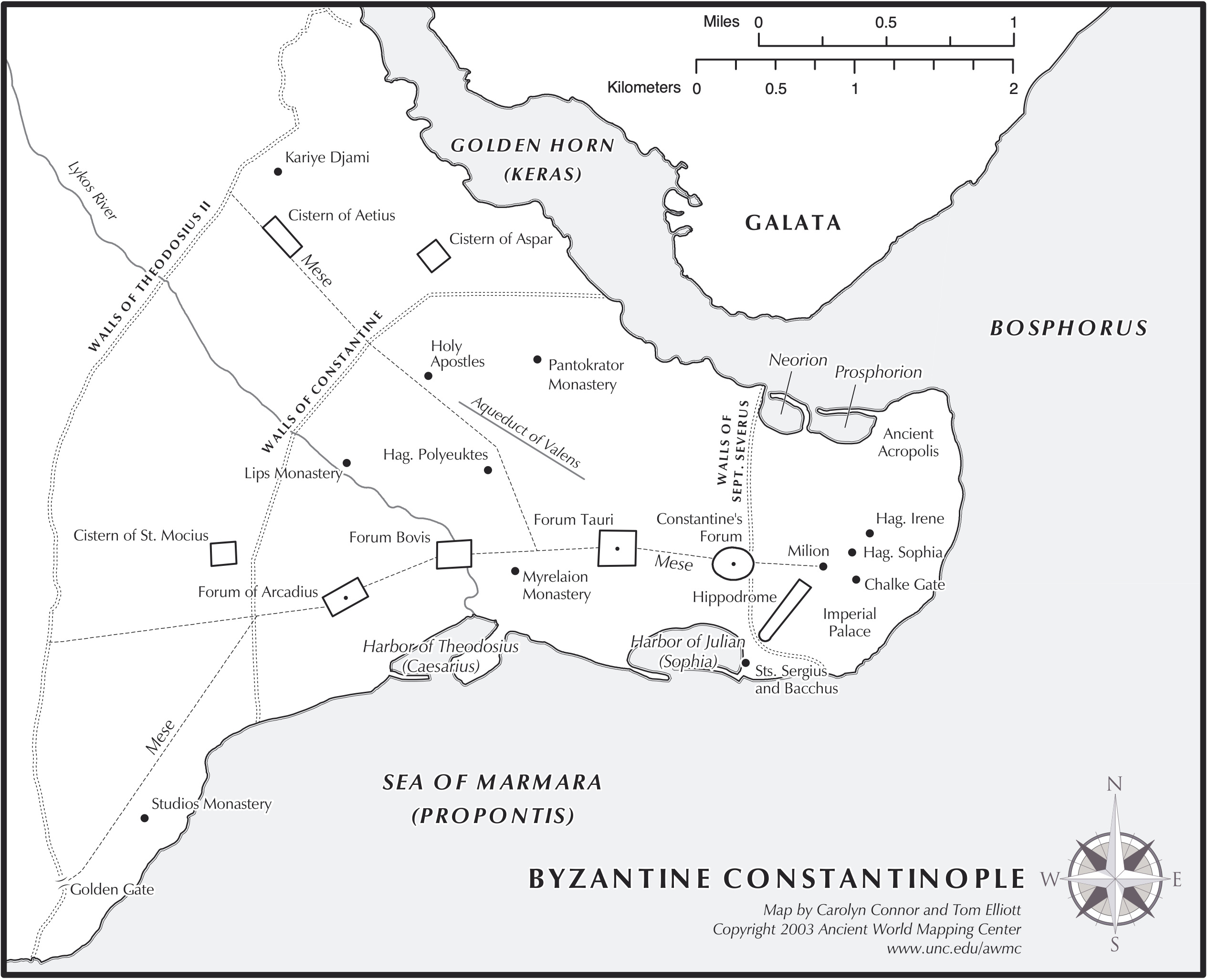 map of constantinople byzantine