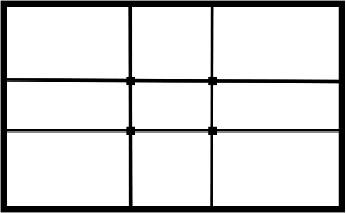 A rectangular grid separated by 9 quadrants