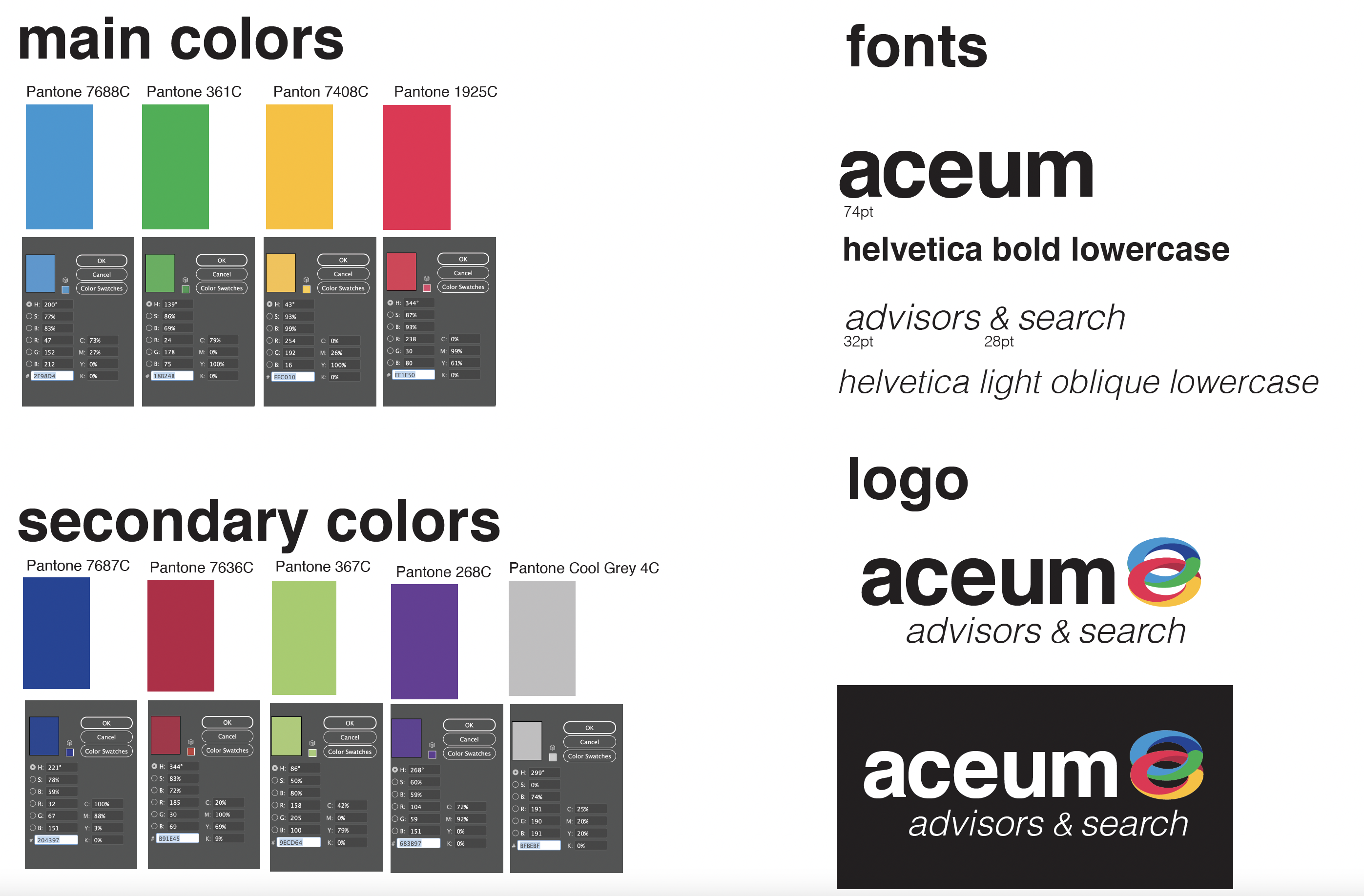 Aceum Search logo and brand style guide