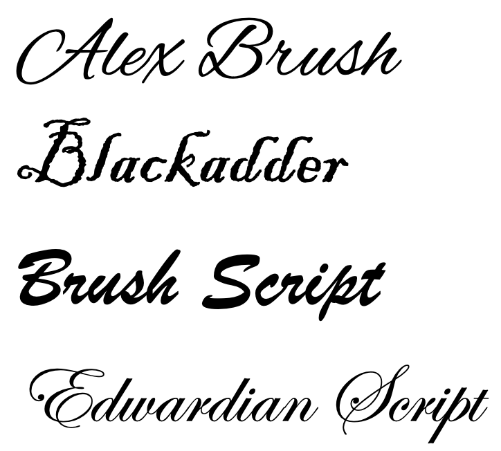 Alex Brush Blackadder Brush Script Edwardian Script