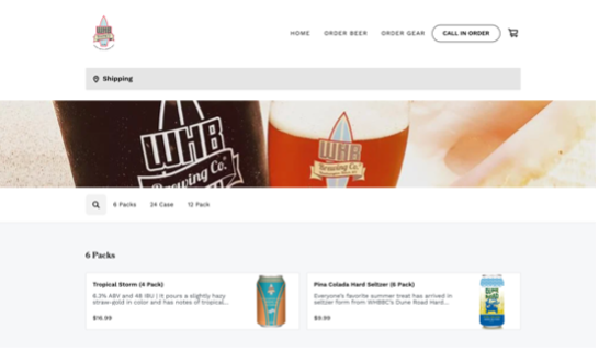 WHB e-commerce website