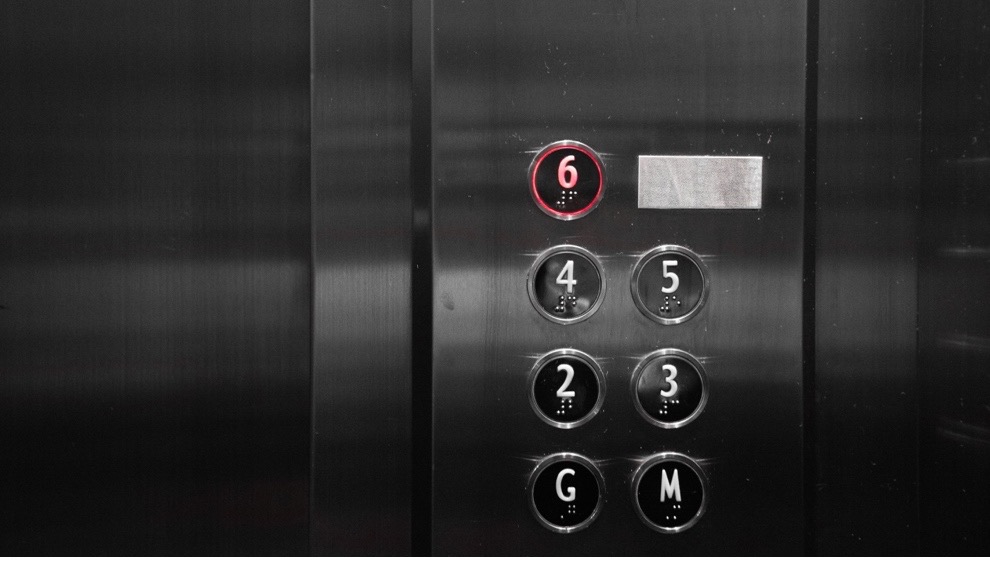 Close up of elevator buttons illuminated