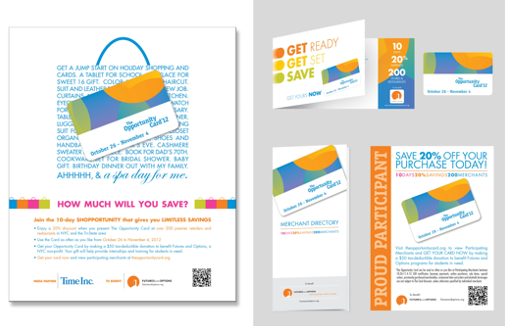 Futures and Options Designs including a Real SImple magazine ad, booklet and shopping card