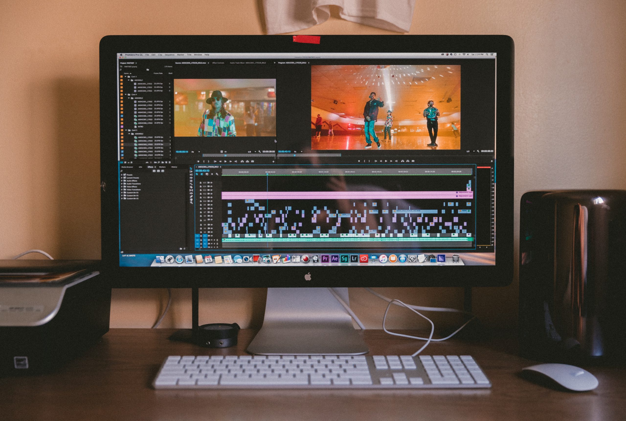 Video editing screen on a desktop