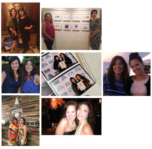 Dawn DiPeri and Joanna Pendzick of East End Advertising, Inc. in a photo collage from the past 10 years