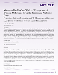 Malawian Health Care Workers' Perceptions of Western Midwives: Towards Becoming a Welcome Guest