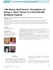 "RN means Real Nurse": Perceptions of Being a "Real" Nurse in a Post LPN-BN Bridging Program