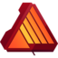 Orange triangle-shaped Affinity Publisher software logo