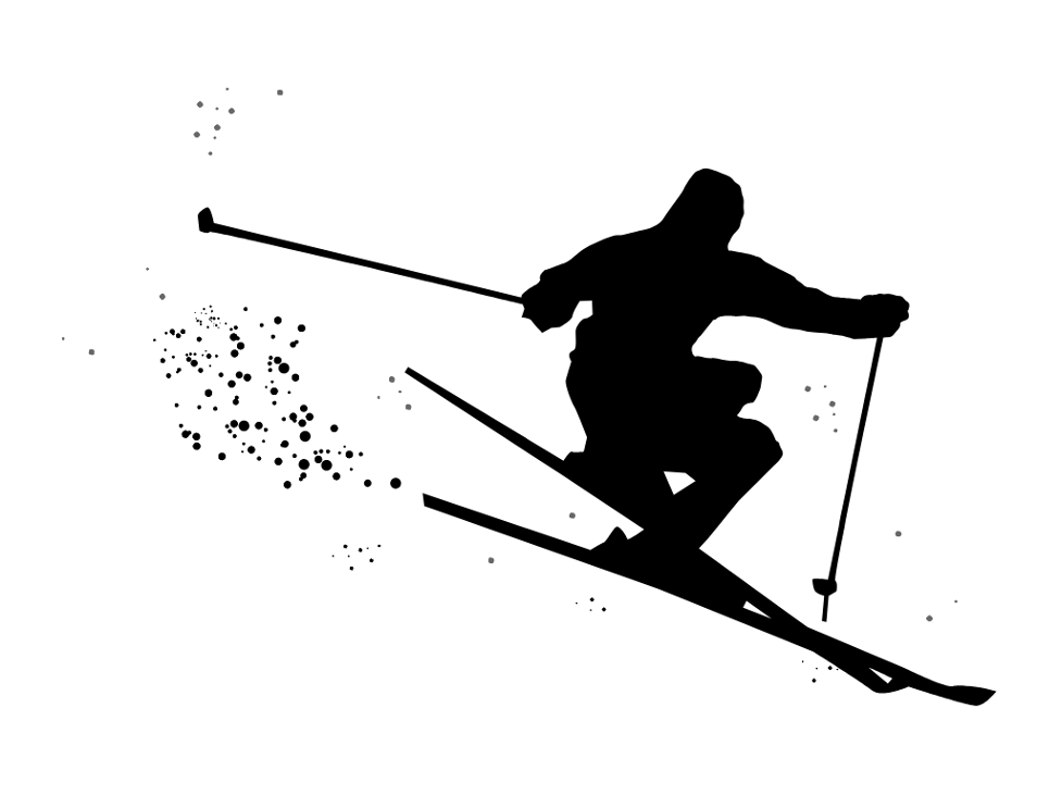 A person skiing successfully.