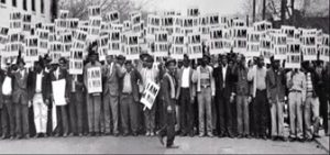 an image of a 1950s-60s Civil Rights protest