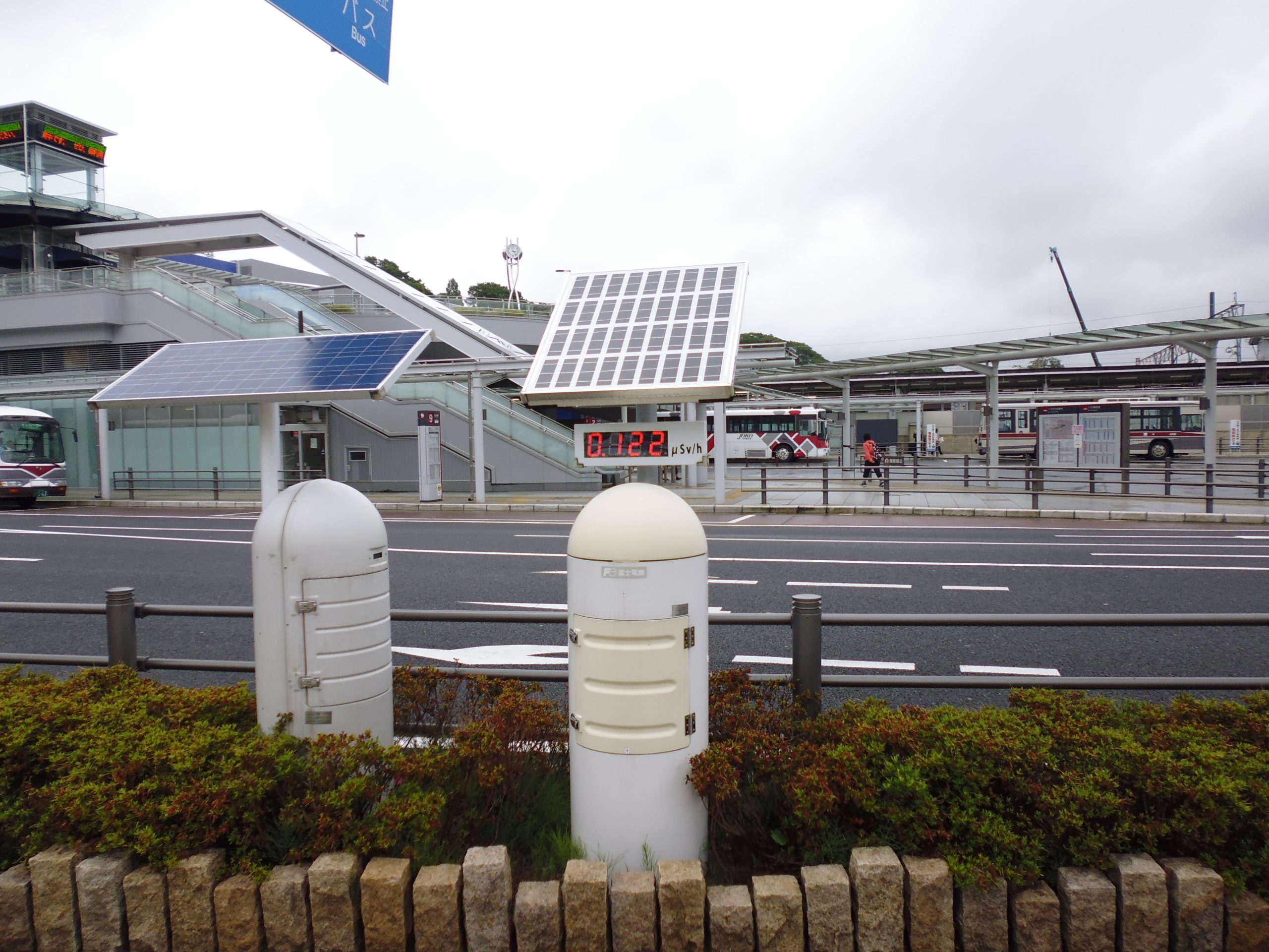 Radioactivity meter in Iwaki City.