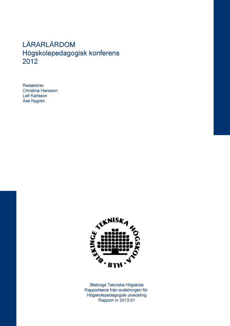 Cover image for Lärarlärdom, Högskolepedagogisk konferens 2012