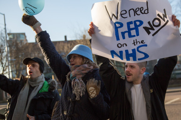 ActUp HIV activists demonstrating in central London in support of PrEP in the UK