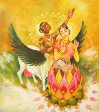 Devi Series 10 Kshirsagar sisters. oil on canvas