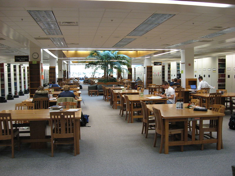 Image of the interior of a college or university library.