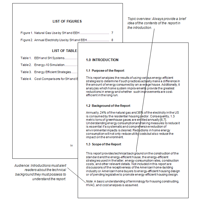 Example of listing of figures and introduction