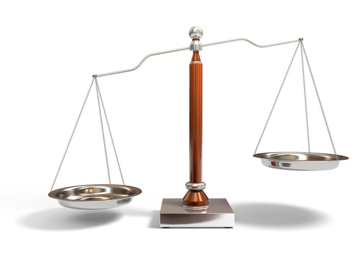 An uneven balance scale