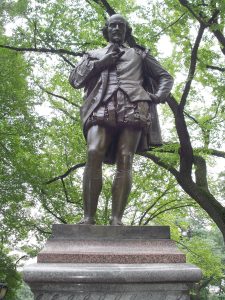 Statue of William Shakespeare (1872) in Central Park, New York