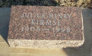 ULIUS HENRY KIRMSE 1905-1998 Gravestone. SOURCE:: Find A Grave 