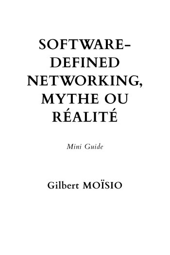 Page couverture de Software-Defined Networking, mythe ou réalité