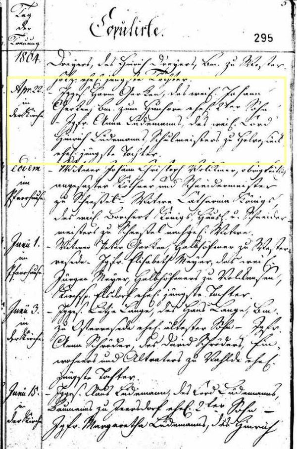 Harm Gerken + Anna Lüdemanns - Marriage - 1804