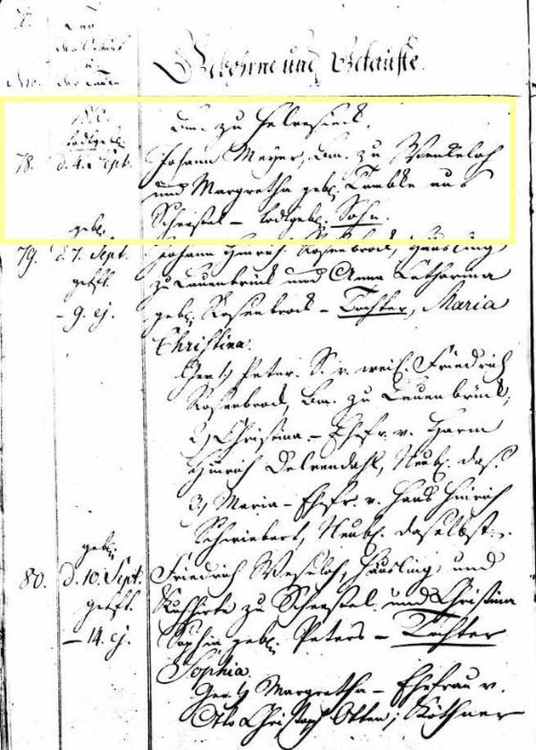 Meÿer - Birth Record 4 Sep 1810