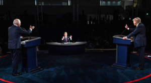 A presidential debate between Joe Biden and Donald Trump.