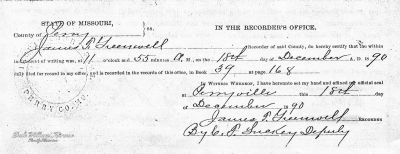 Certificate of Deed Recording - 1890