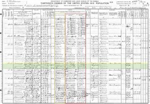 1910 US Census - State: Oklahoma; County: Ellis; Township: Ohio highlighting the William Kirmse Household