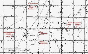 Churches and Cemeteries near Goodwin, Oklahoma - 1936 Oklahoma Counties General Highway Map