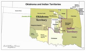 A map of the Oklahoma and Reduced Indian Territories circa 1890's.[3]
