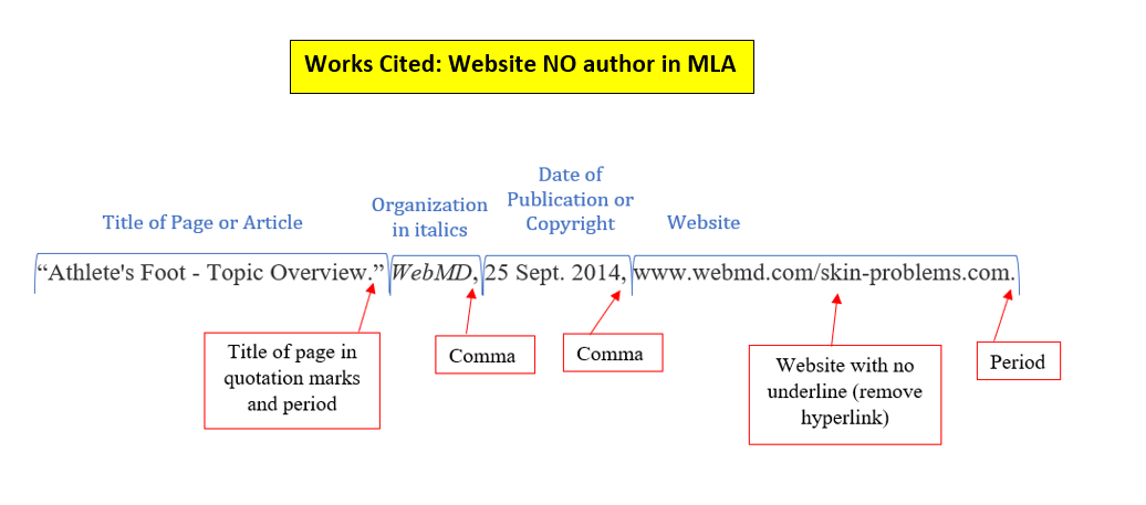 Online citation outlet mla