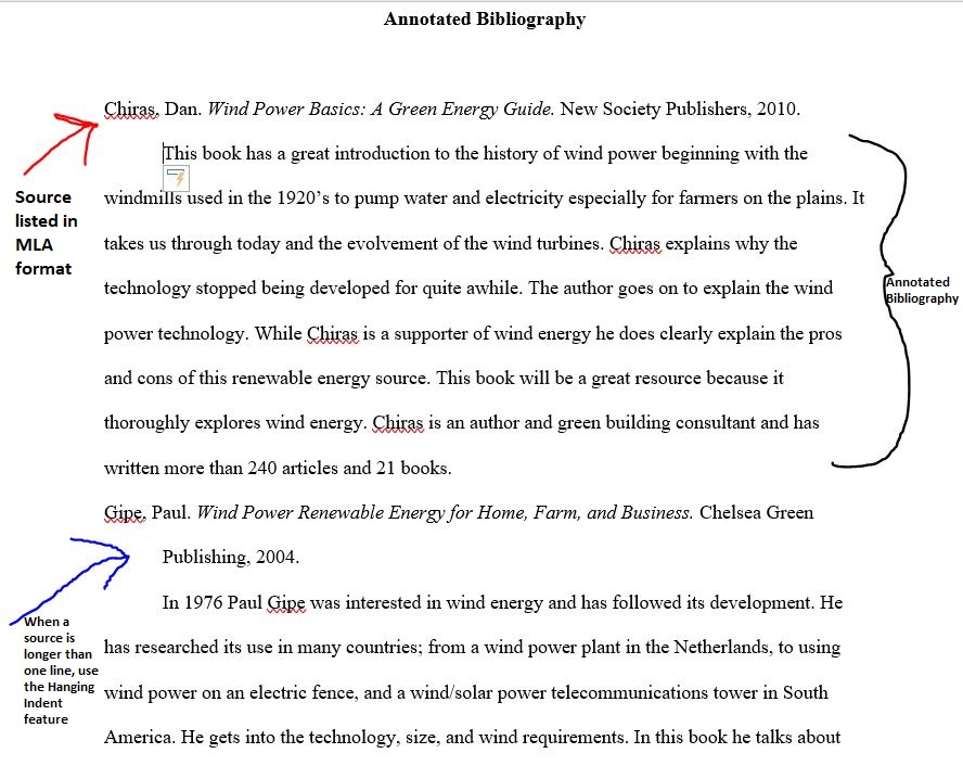how to write an annotated bibliography mla example