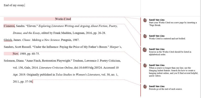 MLA Style: Works Cited Page   The RoughWriter's Guide