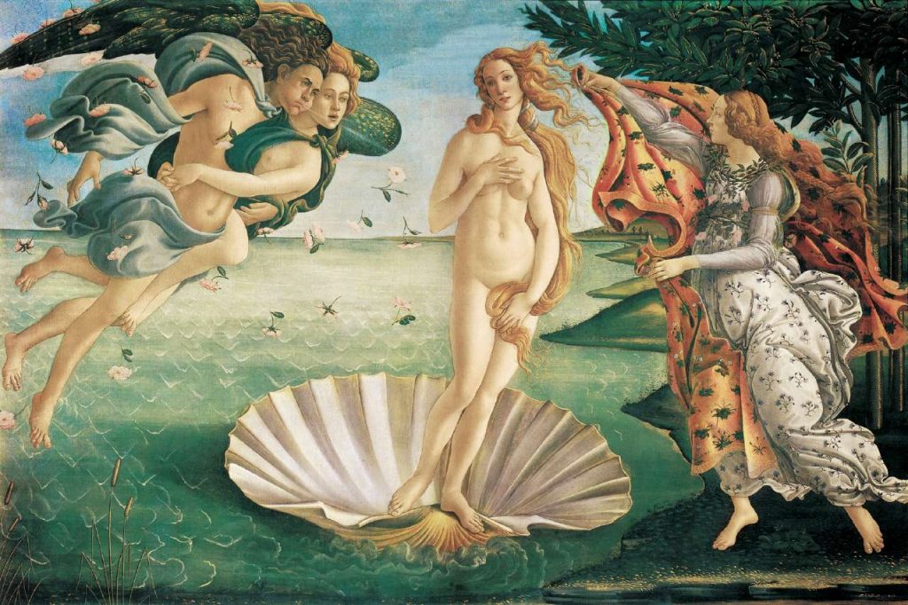The birth of Venus by Botticelli